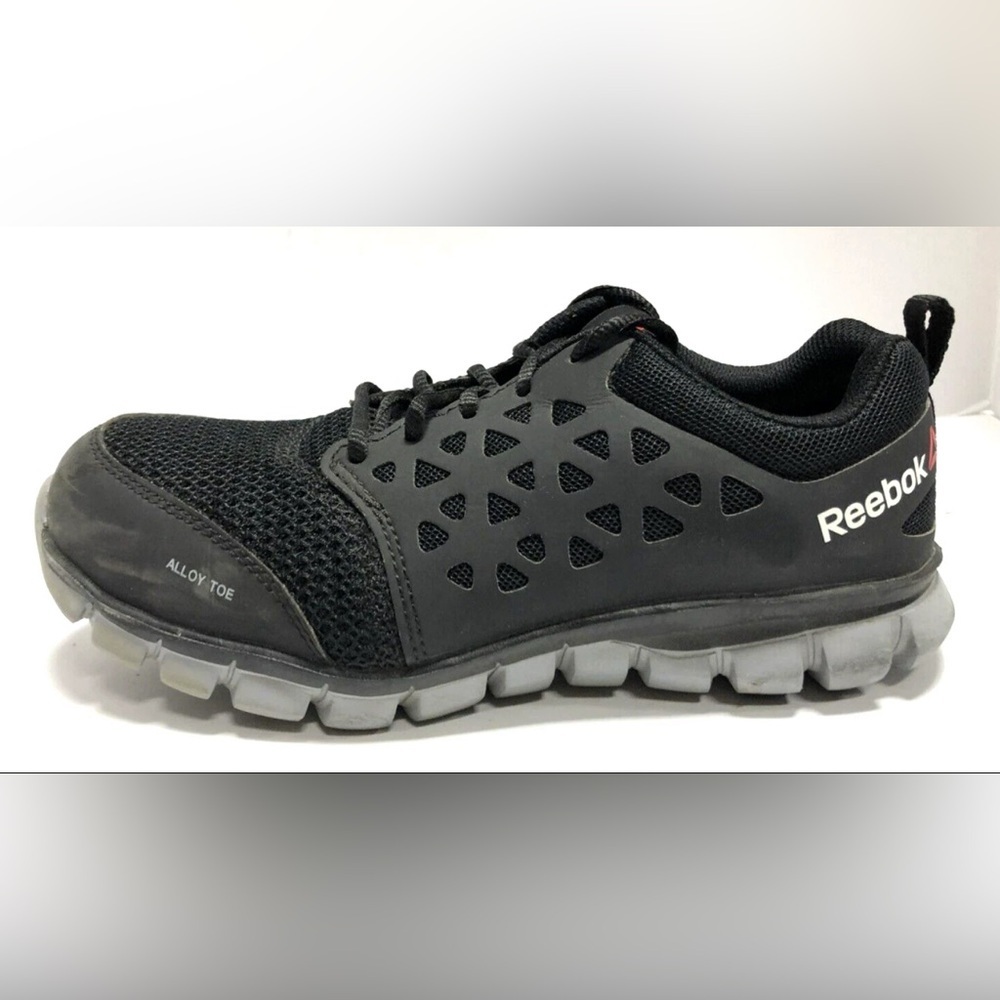 Reebok Womens Sublite Cushion Alloy Work Sneaker Black Size 6.5 Wide